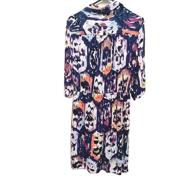 Nic and Zoe Women's medium Tie Front Medallion Mix Shirt Dress - Picture 3 of 11